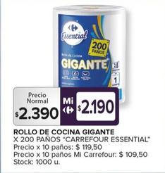 Oferta de Carrefour - Rollo de Cocina Gigante  por $2390 en Carrefour Maxi