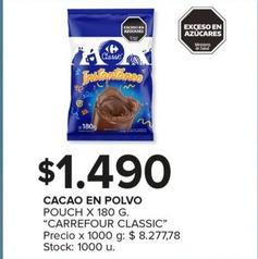 Oferta de Carrefour - Cacao En Polvo por $1490 en Carrefour Maxi