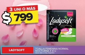 Oferta de Ladysoft - Toalla Femenina Normal Nocturna por $799 en Carrefour Maxi