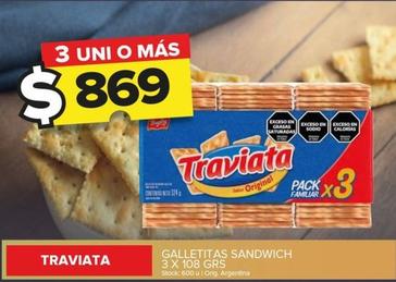 Oferta de Traviata - Galletitas Sandwich por $869 en Carrefour Maxi