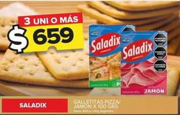 Oferta de Saladix - Galletitas Pizza/ Jamon por $659 en Carrefour Maxi