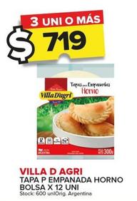 Oferta de Villa D'Agri - Tapa P Empanada Horno Bolsa X 12 Uni por $719 en Carrefour Maxi