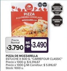 Oferta de Carrefour - Pizza De Mozzarella por $3790 en Carrefour Maxi