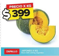 Oferta de Zapallo por $399 en Carrefour Maxi