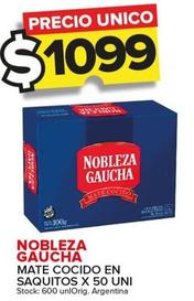Oferta de Nobleza Gaucha - Mate Cocido En Saquitos por $1099 en Carrefour Maxi