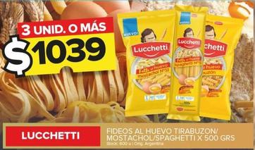 Oferta de Lucchetti - Fideos Al Huevo Tirabuzon por $1039 en Carrefour Maxi