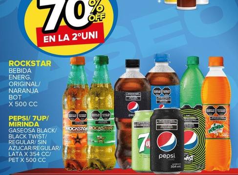 Oferta de Pepsi -  7 Up / Mirinda Gaseosa Black / Black Twist / Regular / Sin Azucar / Regular / Lata en Carrefour Maxi