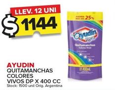 Oferta de Ayudin - Quitamanchas Colores Vivos Dp por $1144 en Carrefour Maxi