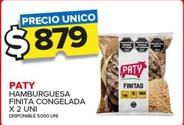 Oferta de Paty - Hamburguesa Finita Congelada X 2 Uni por $879 en Carrefour Maxi