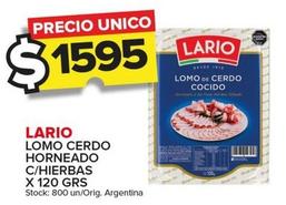 Oferta de Lario - Lomo Cerdo Horneado C/Hierbas por $1595 en Carrefour Maxi
