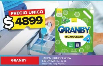 Oferta de Granby - Jabon Liquido Ropa Limon Matic por $4899 en Carrefour Maxi