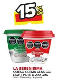 Oferta de La Serenísima - Queso Crema Clasico/ Light Pote en Carrefour Maxi