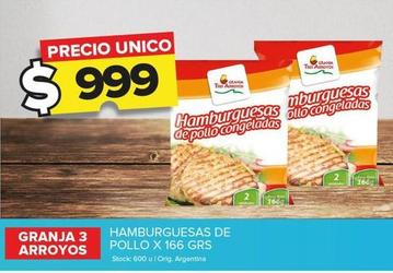 Oferta de Granja Tres Arroyos - Hamburguesas De Pollo por $999 en Carrefour Maxi