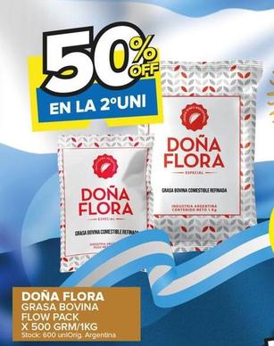 Oferta de Dona Flora - Grasa Bovina Flow Pack X 500 en Carrefour Maxi