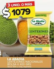 Oferta de La Abadia - LENTEJONES NACIONALES BOLSA por $1079 en Carrefour Maxi