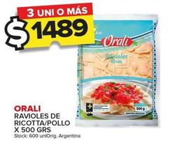 Oferta de Orali - Ravioles De Ricotta/pollo por $1489 en Carrefour Maxi