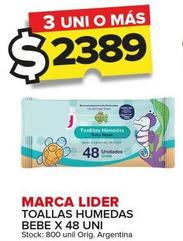 Oferta de MARCA LIDER - TOALLAS HUMEDAS BEBE por $2389 en Carrefour Maxi