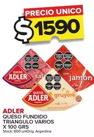 Oferta de Adler - Queso Fundido Triangulo  por $1590 en Carrefour Maxi