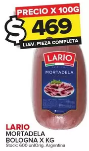 Oferta de Lario - Mortadela Bologna por $469 en Carrefour Maxi